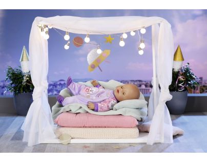 Baba Born Sametový overal Narozeninová edice 43 cm Fialové