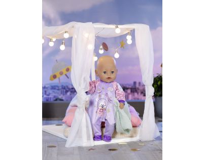 Baba Born Sametový overal Narozeninová edice 43 cm Fialové