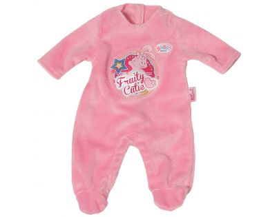 Baby Born Sametový overal s potiskem - Růžová