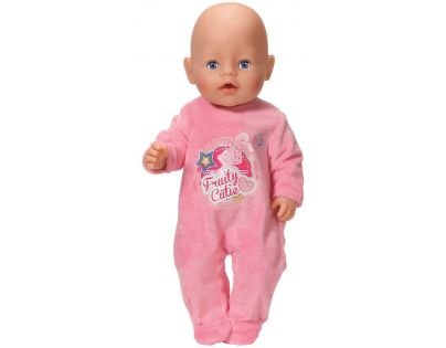 Baby Born Sametový overal s potiskem - Růžová