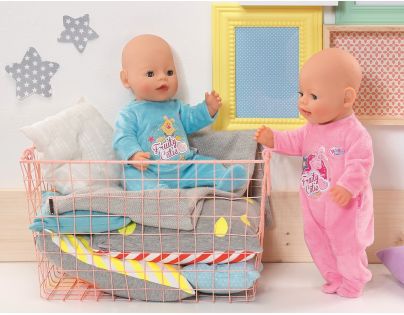 Baby Born Sametový overal s potiskem - Růžová