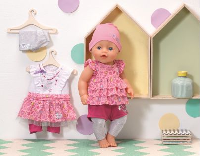 Baby Born Šatičky s čepičkou - Růžová čepička