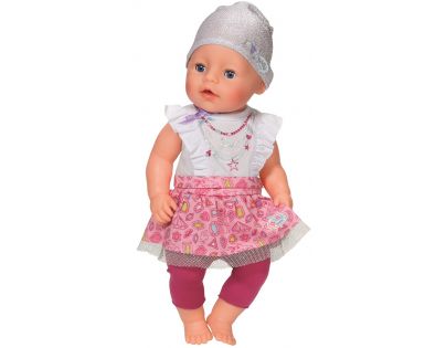 Baby Born Šatičky s čepičkou - Stříbrná čepička