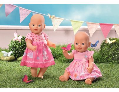 Baby Born Šaty - Tmavě růžové puntíky