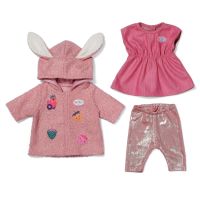 BABY born Súprava s kabátikom a šatičkami 43 cm zajačik