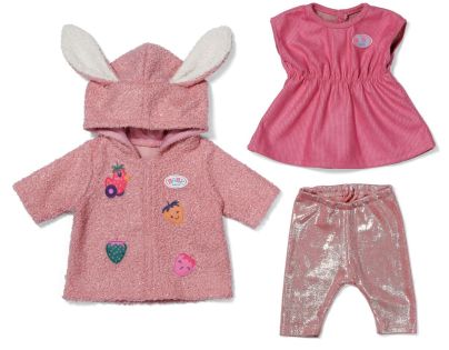 BABY born Súprava s kabátikom a šatičkami 43 cm zajačik