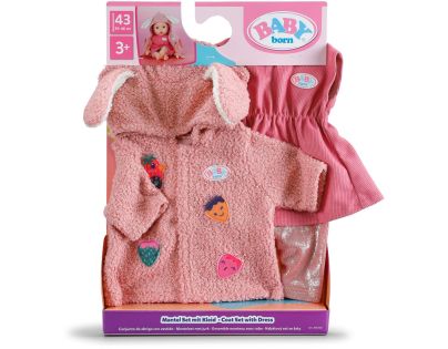 BABY born Súprava s kabátikom a šatičkami 43 cm zajačik