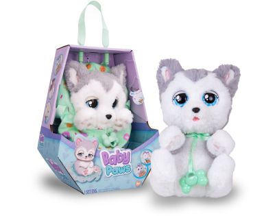 Baby Paws plyšové šteniatko bílošedé