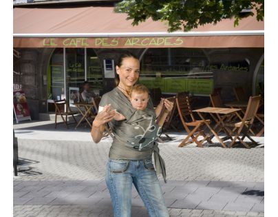 Baby šátek KNOT GREY/BLACK Babymoov 057205