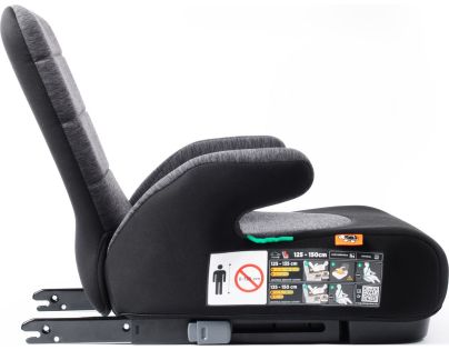 BabyAuto DOKA iFIX 125-150, podsedák so sklopným chrbtom, black grey flame