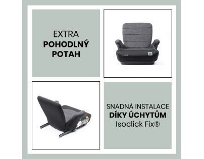 BabyAuto DOKA iFIX 125-150, podsedák so sklopným chrbtom, black grey flame