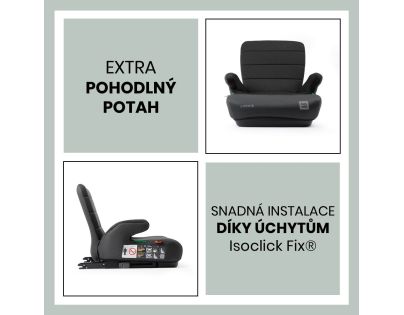 BabyAuto DOKA iFIX 125-150, podsedák so sklopným chrbtom, black grey