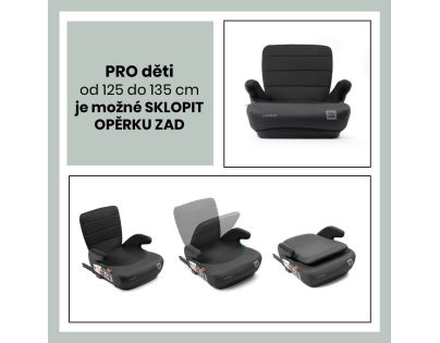 BabyAuto DOKA iFIX 125-150, podsedák so sklopným chrbtom, black grey