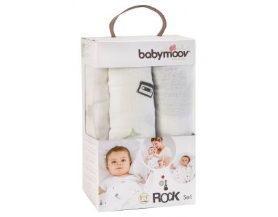 Babymoov mušelínové Rock Set 3ks sivé/biele/červené