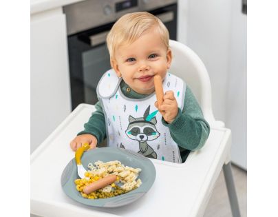 BabyOno Lyžičky flexi 2 ks pastelová sivá a žltá