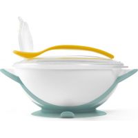 BabyOno Miska uzatvárateľná s prísavkou a lyžičkou 300 ml zelenožltá 3