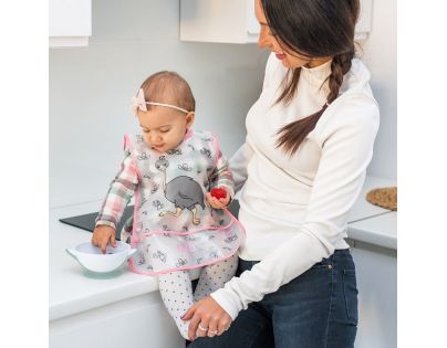 BabyOno Miska uzatvárateľná s prísavkou a lyžičkou 300 ml zelenožltá