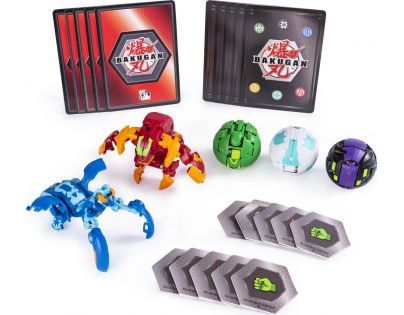 Bakugan balení 5 ks s doplňky Pyrus Maxotaur - Aquos Mantonoid