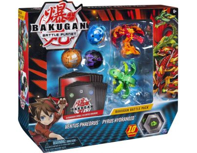Bakugan balení 5 ks s doplňky Ventus Phaedrus - Pyrus Hydraniod
