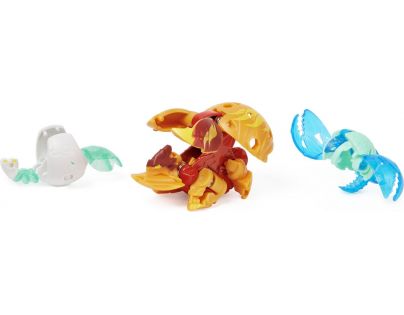 Bakugan Trojbalení s True Metal figurkou S4 Colossus Red