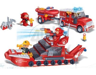 BanBao Hasiči 8312 Hasičské auto a loď
