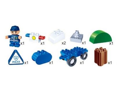 Mikro Trading Stavebnica BanBao Police Young Ones policejní auto 9 ks + 1 figurka ToBees
