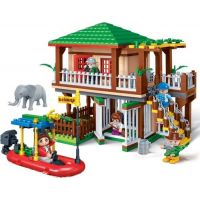 Mikro Trading Stavebnica BanBao Safari lodge s ohradami 456 ks + 5 figúrok ToBees 2
