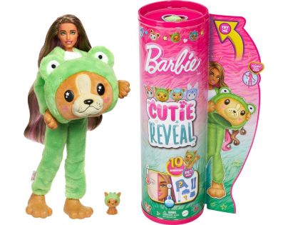 Barbie Cutie Reveal Barbie v kostýme Pejsek v zeleném kostýmu Žabičky