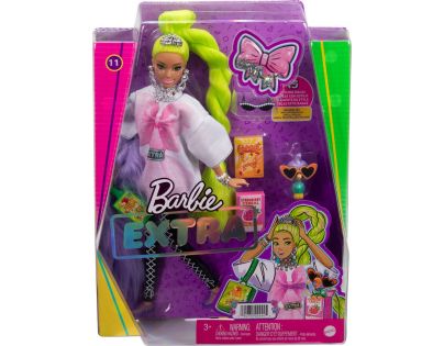 Barbie Extra 30 cm neónovo zelené vlasy