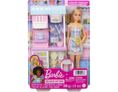 Barbie Herný set predavačka zmrzliny 30 cm blondínka
