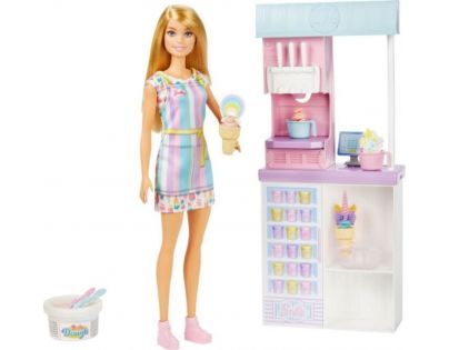 Barbie Herný set predavačka zmrzliny 30 cm blondínka