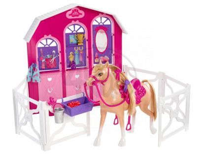 Mattel Y7554 - Barbie hrací set stáj a kůň