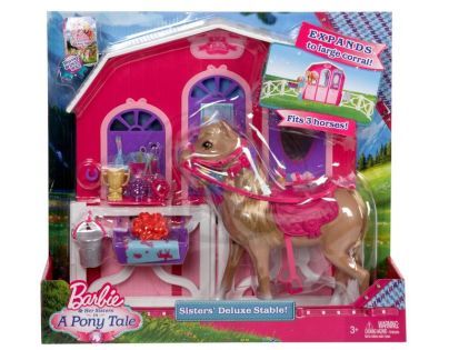 Mattel Y7554 - Barbie hrací set stáj a kůň