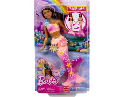 Barbie Kúzelná kvetinová morská panna - tmavovláska