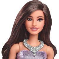Barbie Modelka - fialové šaty s balónovou sukňou 3