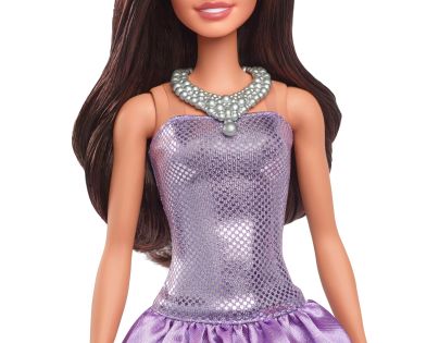 Barbie Modelka - fialové šaty s balónovou sukňou