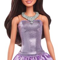 Barbie Modelka - fialové šaty s balónovou sukňou 4