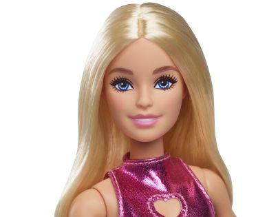 Barbie Modelka - lesklé šaty so srdiečkom