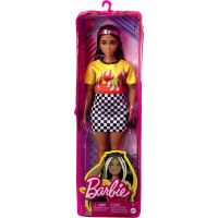 Barbie modelka 30 cm Ohnivé tričko a kockovaná sukňa 5