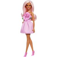 Barbie Modelka - ružové šaty s ružou