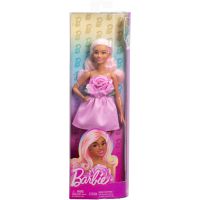Barbie Modelka - ružové šaty s ružou 6