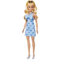Barbie Modelka - šaty s modrými mašľami 5
