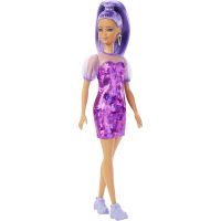 Barbie modelka 30 cm Žiarivé fialové šaty 2