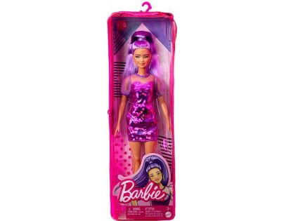 Barbie modelka 30 cm Žiarivé fialové šaty