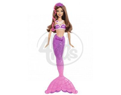 BARBIE BDB47 Mořská panna kamarádka - Brunetka fialová