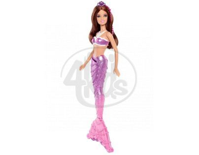 BARBIE BDB47 Mořská panna kamarádka - Brunetka fialová