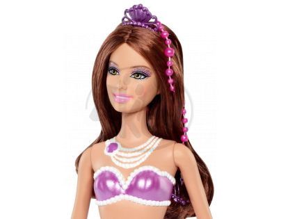 BARBIE BDB47 Mořská panna kamarádka - Brunetka fialová