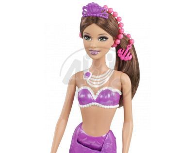 BARBIE BDB47 Mořská panna kamarádka - Brunetka fialová