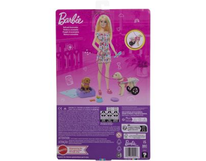 Barbie bábika a psík s invalidným vozíčkom