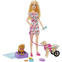 Barbie bábika a psík s invalidným vozíčkom